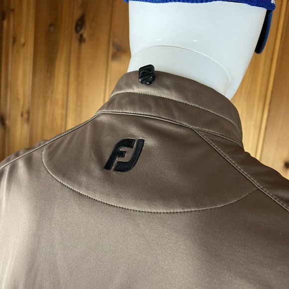 VTG Footjoy FJ Mens Brown Full Zip Track Jacket size Large Adjustable - Picture 8 of 10